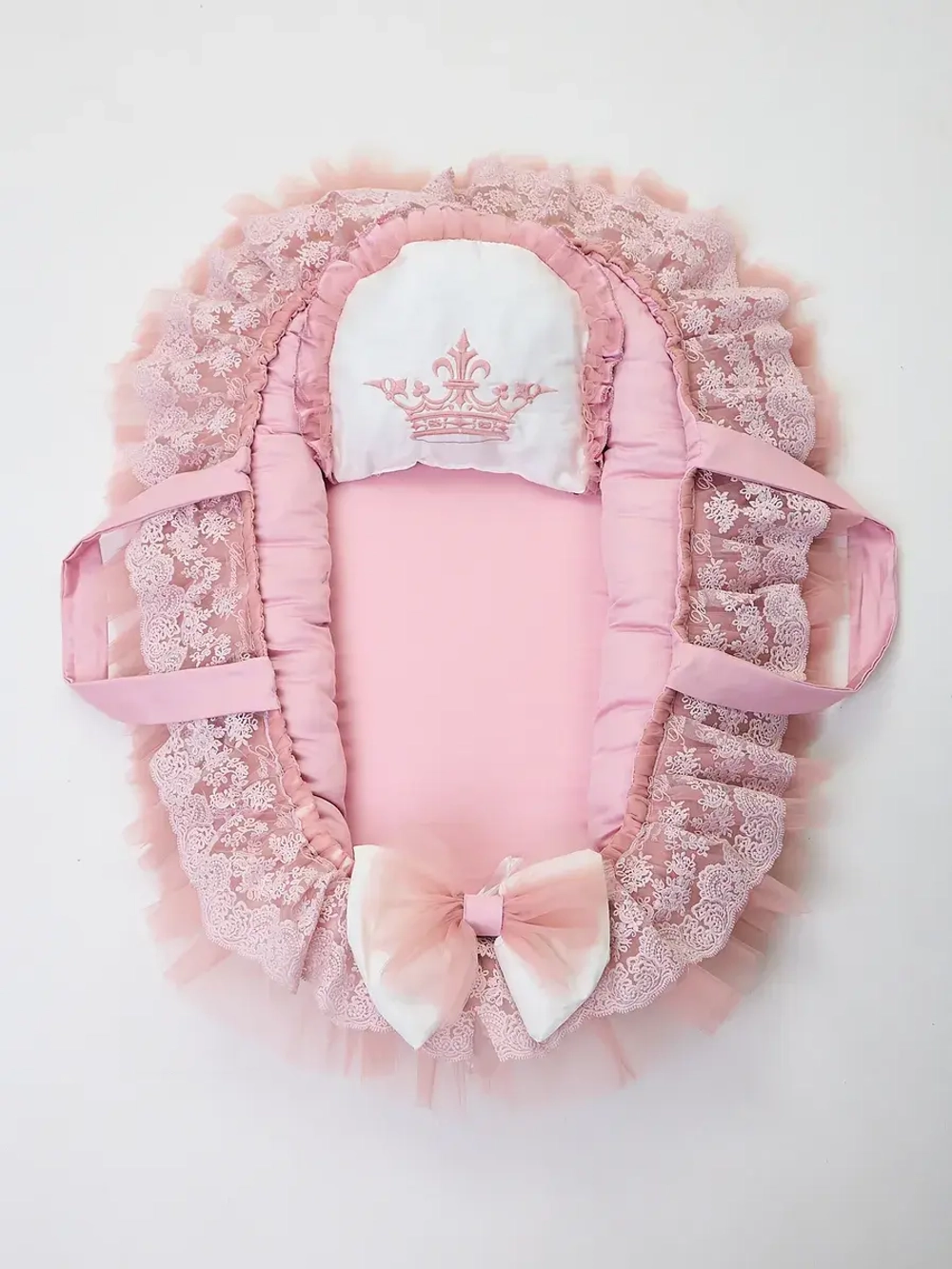 Кокон гнездышко для новорожденного с подушечкой