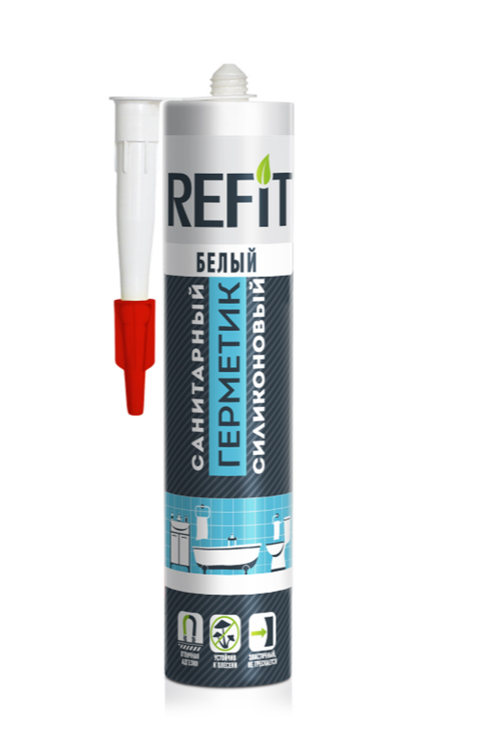 Герметик REFIT силиконовый санитарный белый