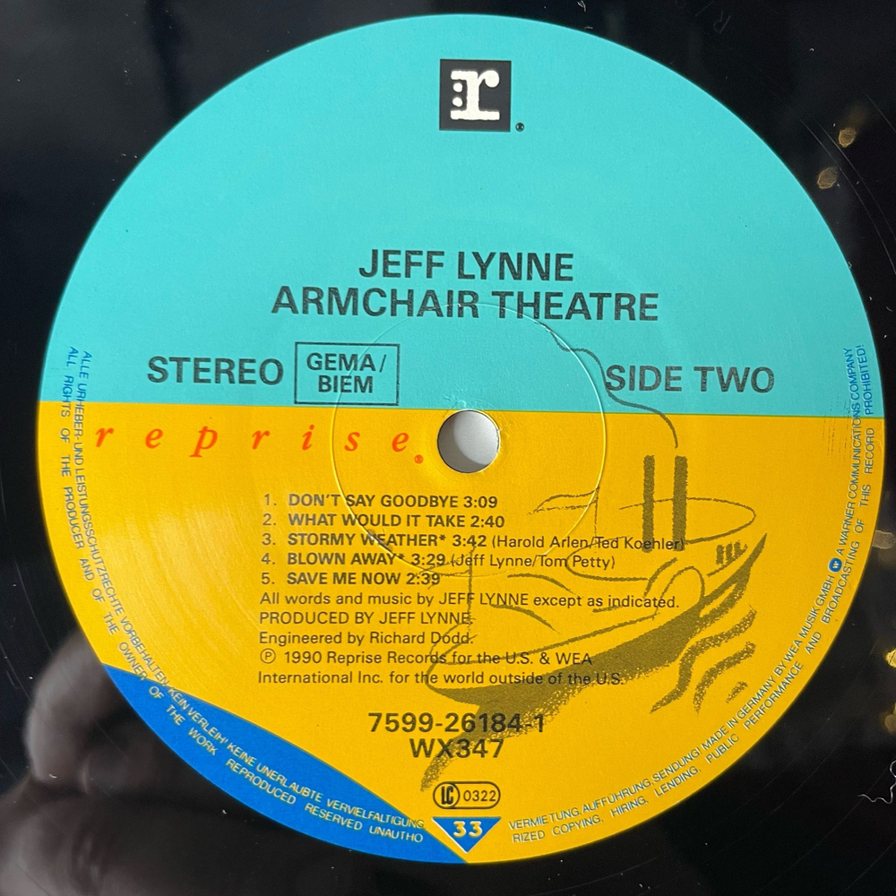 Винтажная виниловая пластинка LP Jeff Lynne Armchair Theatre (Германия 1990)