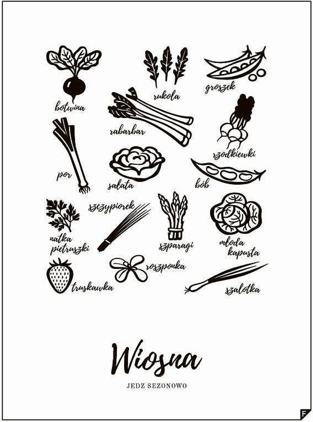 Панно Follygraph Wiosna - Jedz sezonowo, бумага, 30 21 см