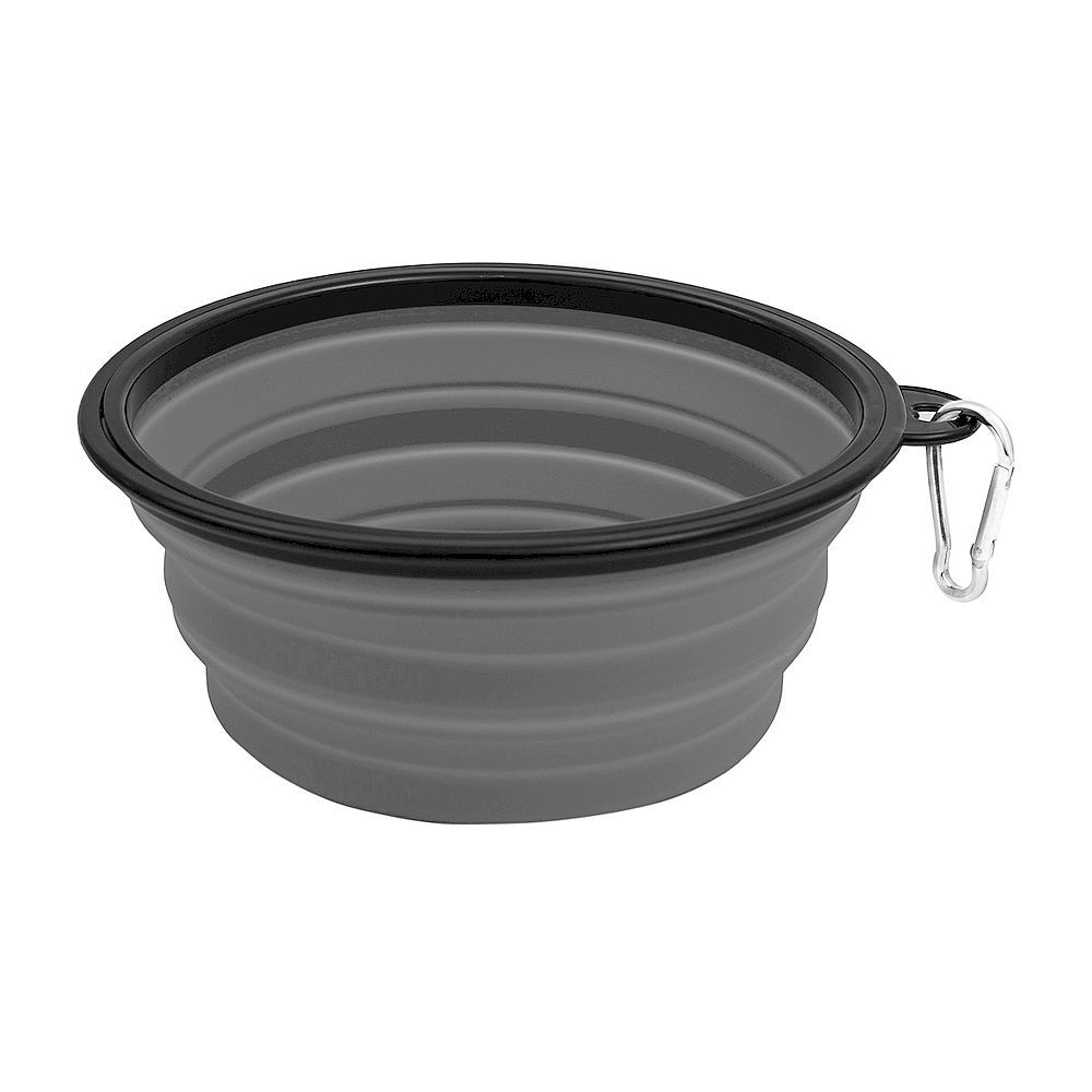 Миска складная силиконовая для животных ZooOne 1000 мл, (СЕРАЯ)