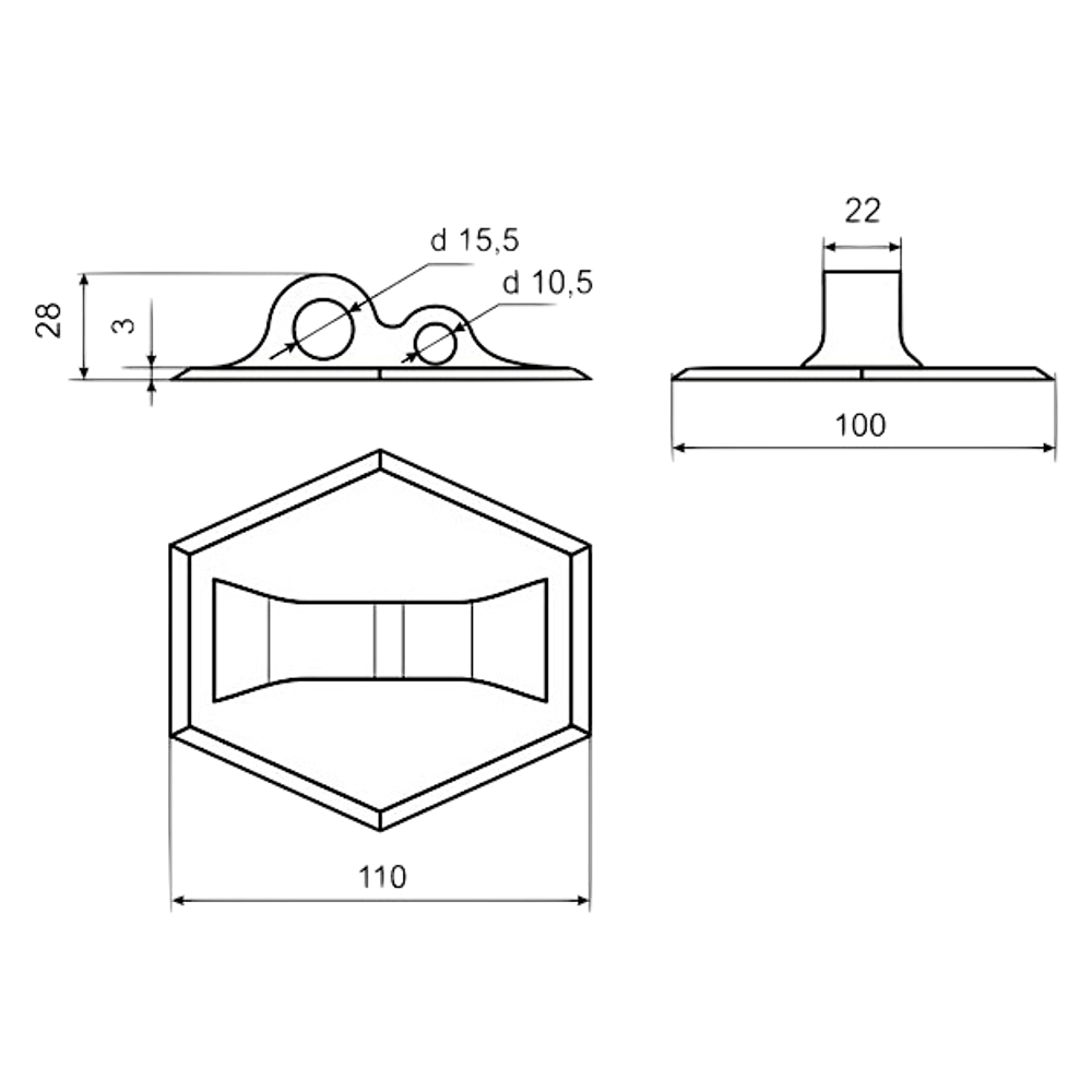 Крепление лееров безопасности PVC черное DJ801B