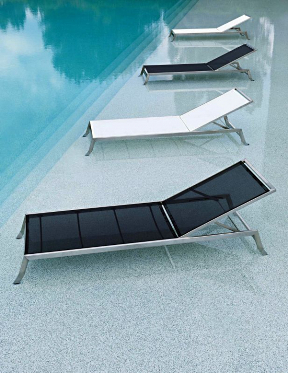 Шезлонг-лежак металлический Papatya Zen, антрацит