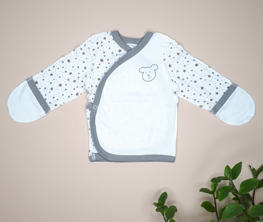 Комплект Мишка и звёзды (серый)