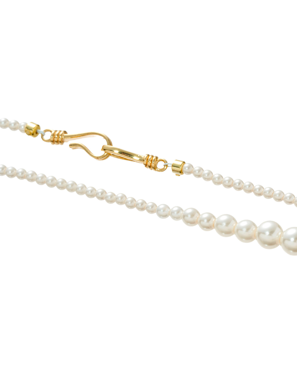 Колье длинный розовый жемчуг, золотой замок