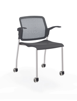 Movie стул со спинкой-сеткой на 4 ногах и колесах
