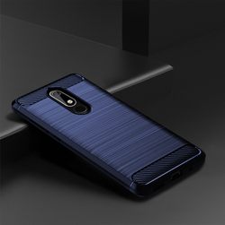 Чехол на Nokia 5.1 цвет Blue (синий), серия Carbon от Caseport