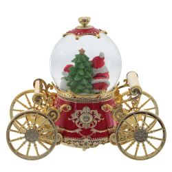 GAEM Фигурка декор "Дед Мороз" в стекл шаре (муз, подсвет, вьюга, 3xAAA н/п), D10 см, L22 W11 H19 см