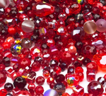 МБ-4 Хрустальные бусины, форма: МИКС, цвет: Красный, 25 гр.