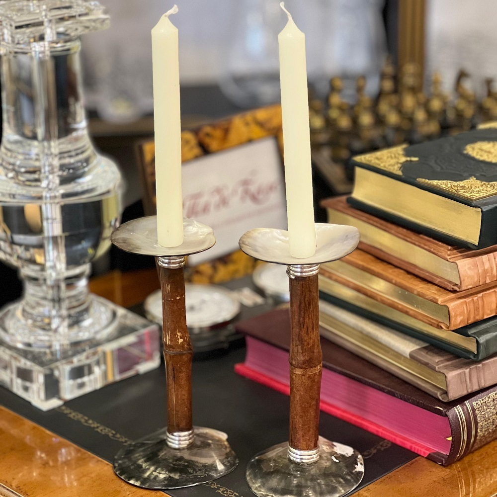 Подсвечник из бамбука 22 см