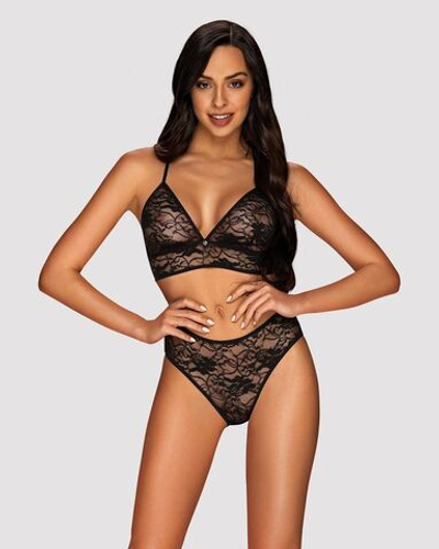 Оригинальный комплект Kokietta с аппликацией-бабочкой (Размер: L-XL) (Цвет: черный)