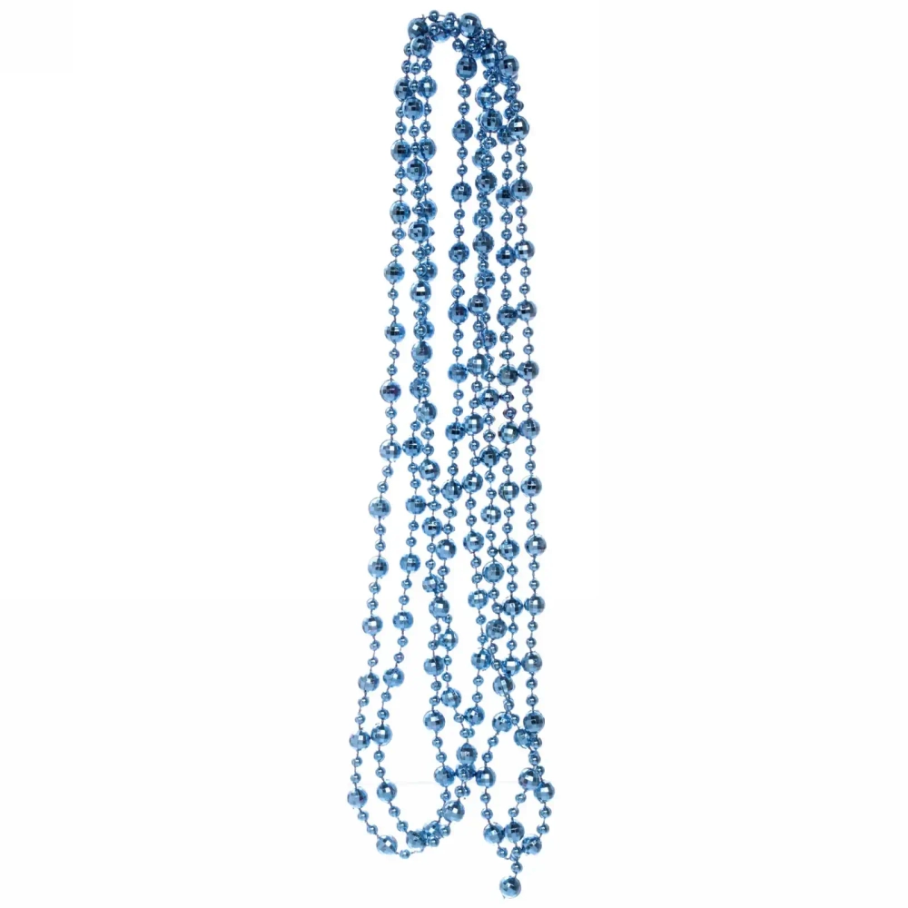 Бусы на елку 2,5м «Шарик Дискобол» d-5мм, Сапфир
