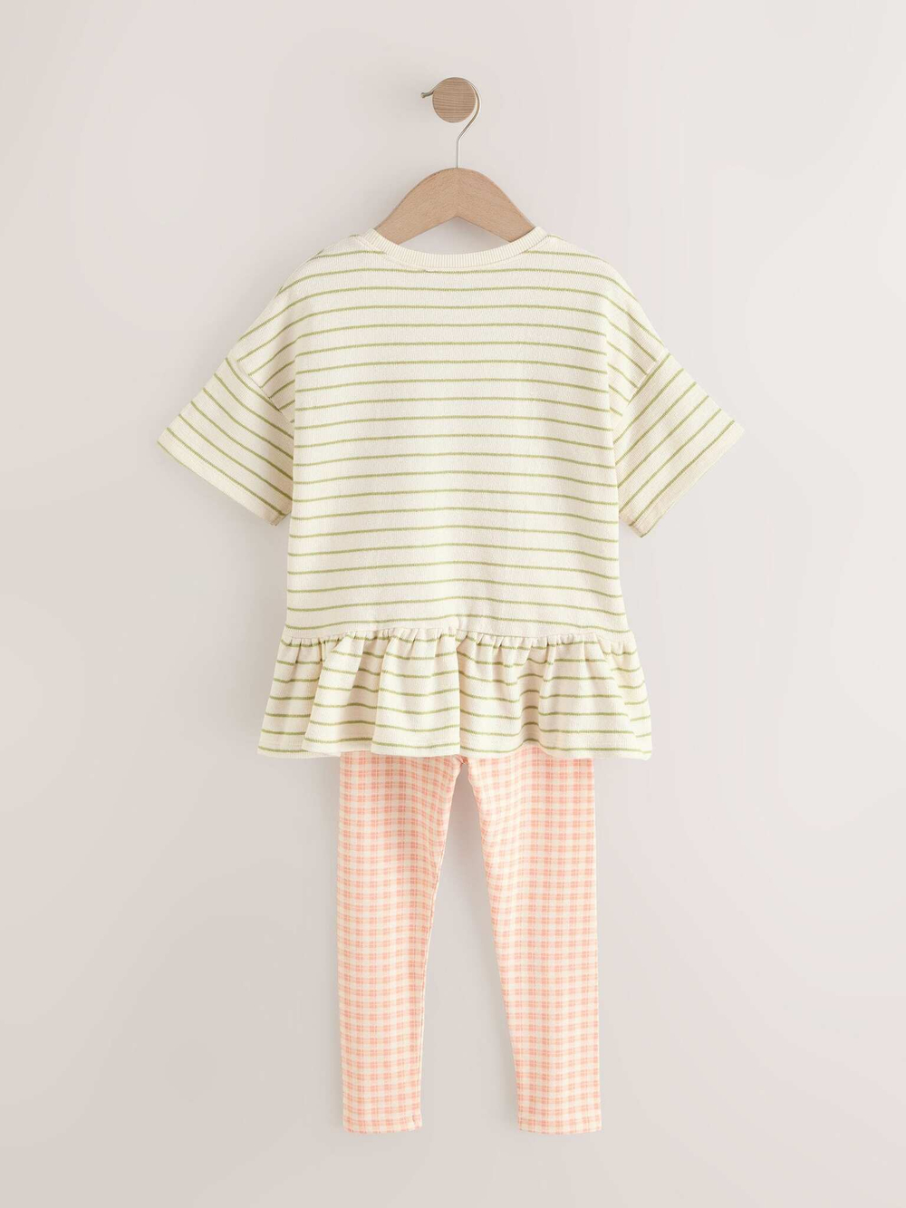 Футболка и легинсы в комплекте для девочки Next E51-368, Молочный, Розовый