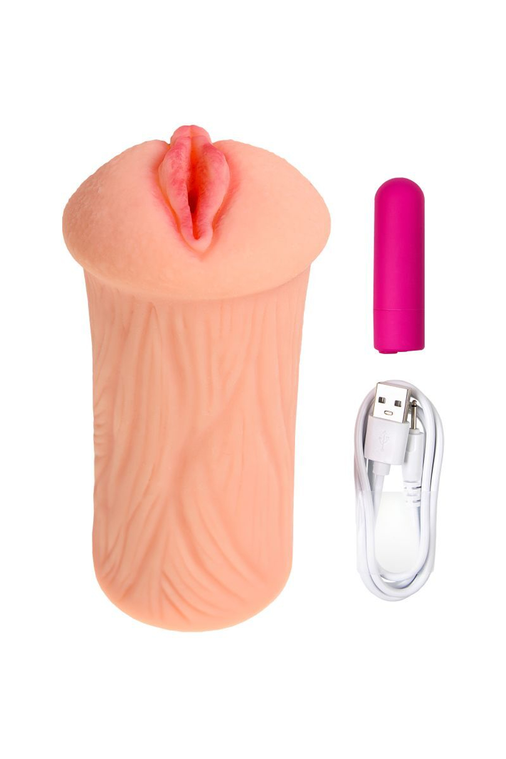 Реалистичный мастурбатор-вагина телесного цвета Elegance.001 с вибрацией (Цвет: телесный)