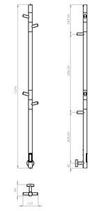 Полотенцесушитель электрический Vincea VTD-1DGE 15х140, графит, таймер