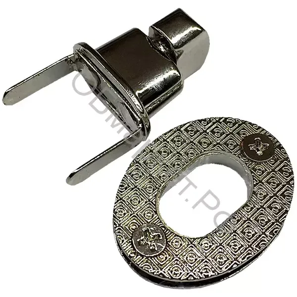 Замок для сумок E2821, светлый никель