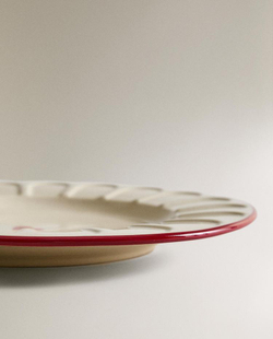 ZARA HOME РОЖДЕСТВЕНСКАЯ ДЕСЕРТНАЯ ТАРЕЛКА, БЕЛЫЙ