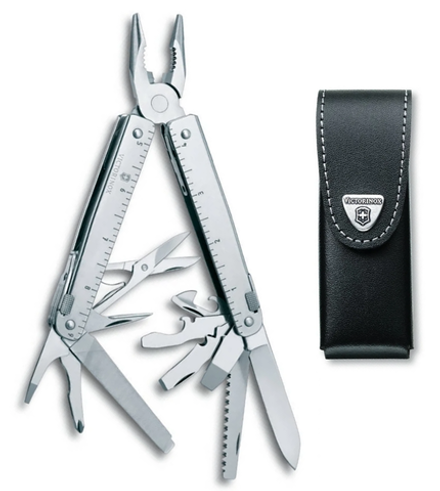 Мультитул Victorinox SwissTool 27, 115 мм, 27 функций, кожаный чехол