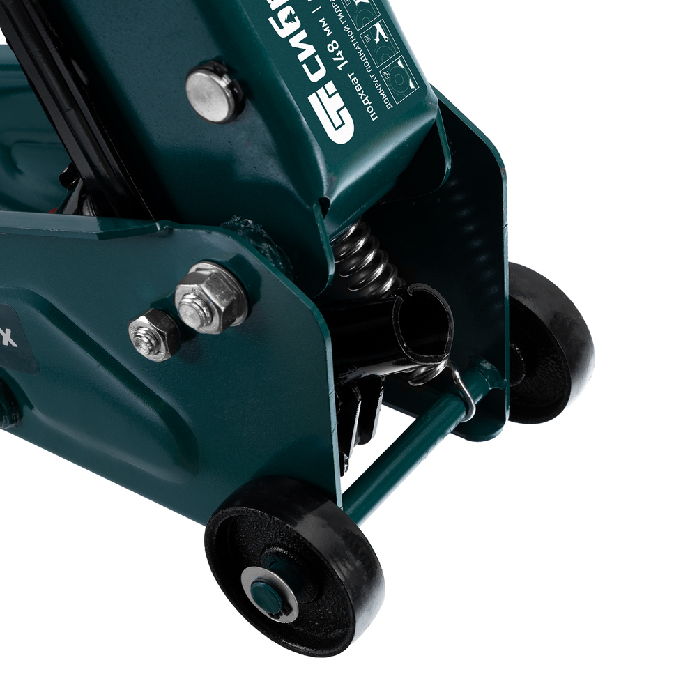 Домкрат гидравлический подкатной, 2,5 т, 148-387 мм, в пласт. кейсе Сибртех