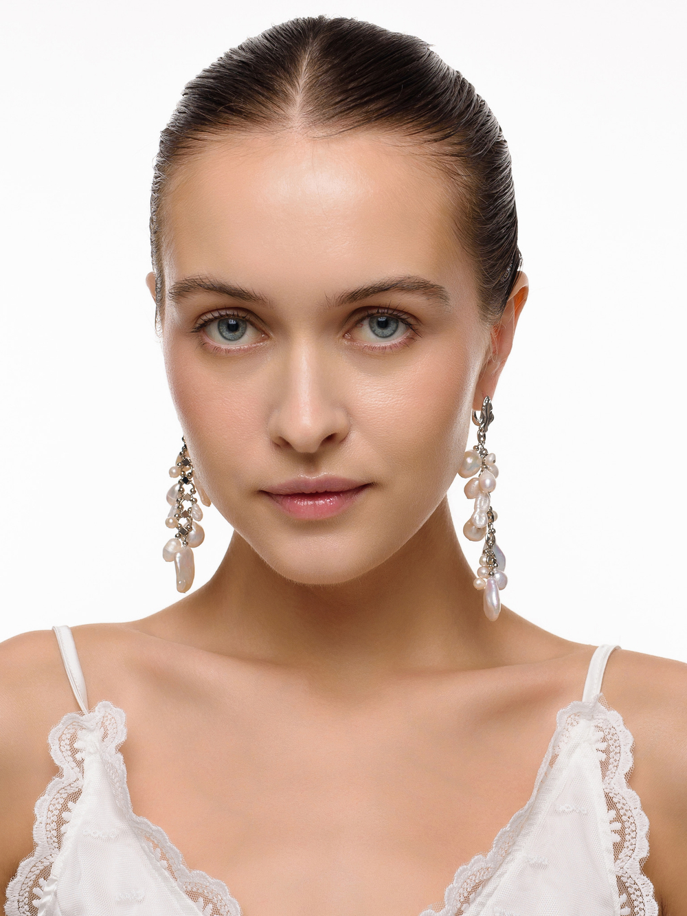 Серьги "Pearl cluster" Silver