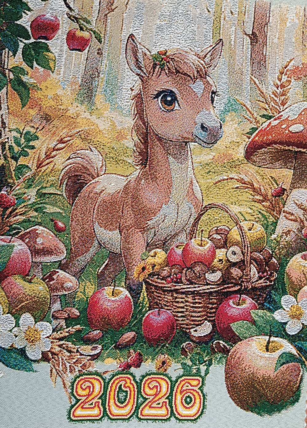 Календарь из гобелена на 2026 год Коняшка 38х72