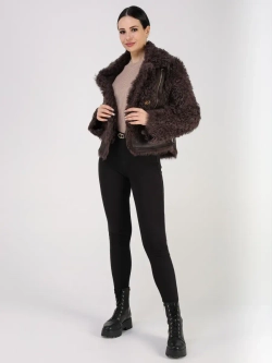 Шуба зимняя натуральная короткая дубленка