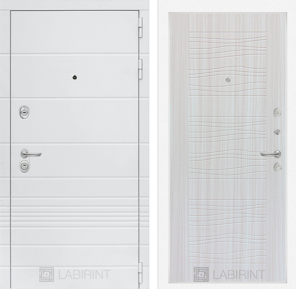 Дверь входная Лабиринт Трендо 06 - Сандал белый металлическая