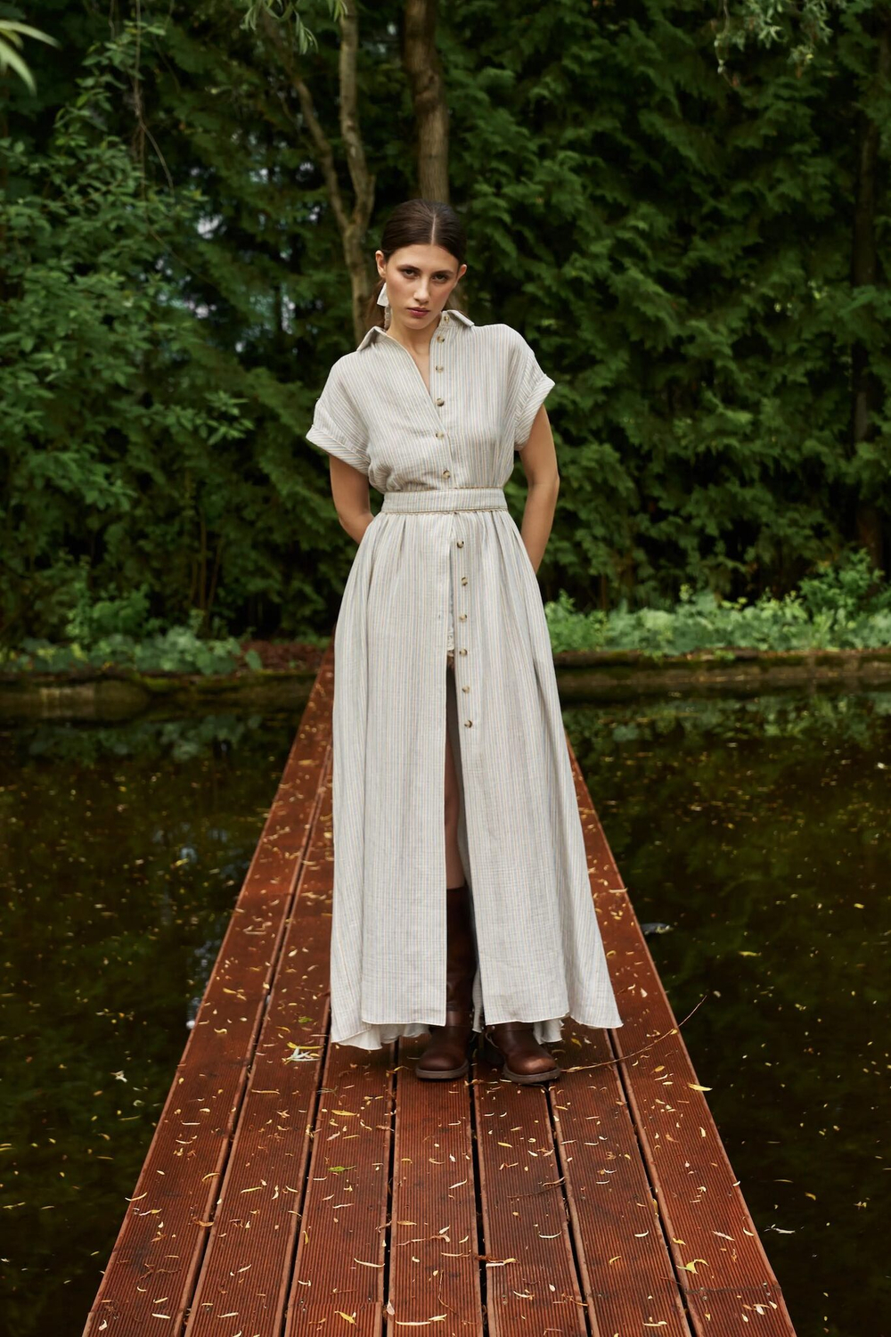 Платье-рубашка с поясом