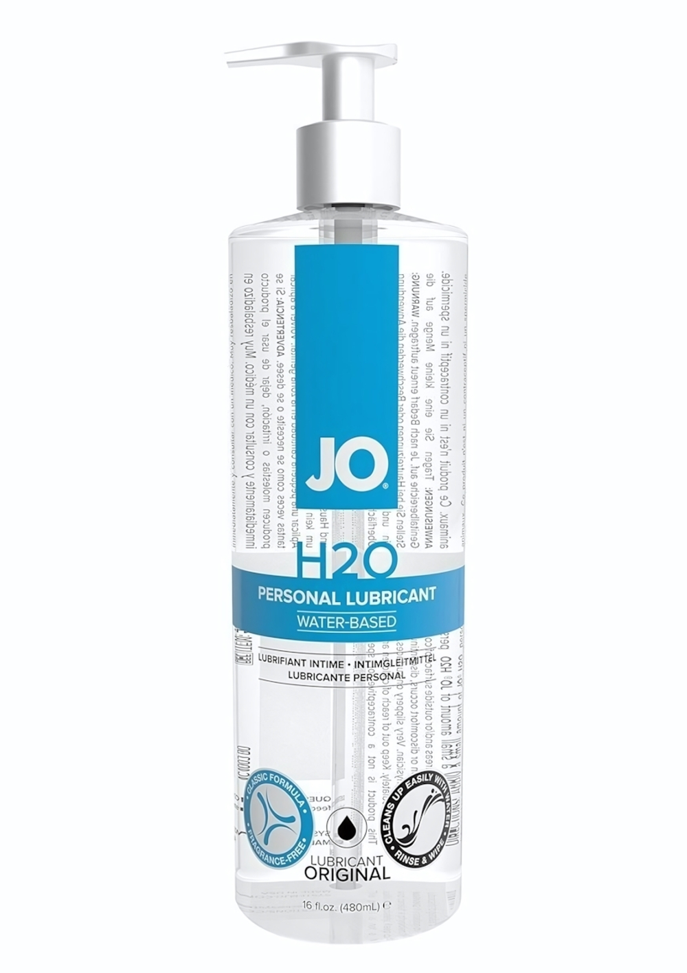 Лубрикант на водной основе JO Personal Lubricant H2O с дозатором - 480 мл.