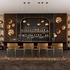 5079/40L L-VISION ODL24 535 зол/серо-бежевый/металл/натур.камень/акрил Настенный светильник с переключ.цветов.темпер. LED 40W 3000К/4000K/6000K BERGI