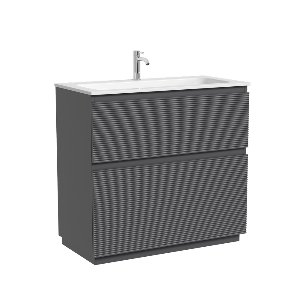 Тумба напольная Sancos Folk Floor 890х445х850, c двумя ящиками оснащенными доводчиками, Grey soft, арт.FL90FGS