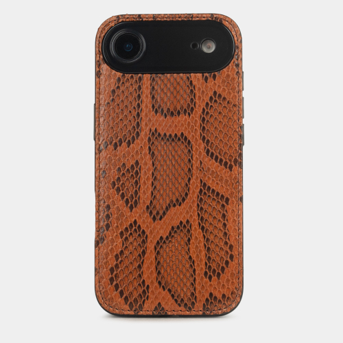 Чехол-накладка для iPhone 17 Air - кожа питона, коньяк