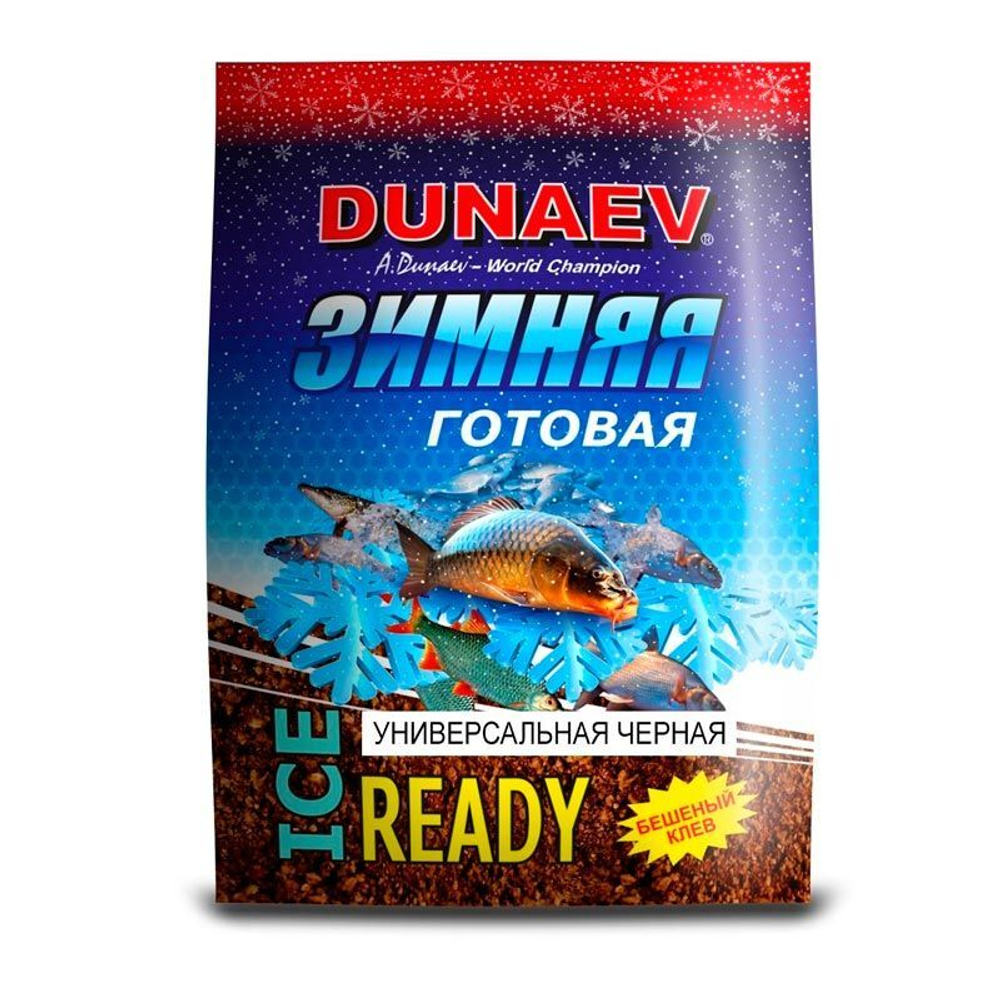 Прикормка DUNAEV ICE READY 0.5кг Универсальная Черная