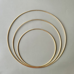 Кольца металлические для макраме набор 3 штуки диаметром 30-25-20 см, цвет золотистый, неразъемное / кольцо металлическое основа для рукоделия / основа для ловца снов