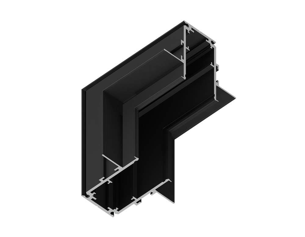 Коннектор угловой внутренний для встраиваемого шинопровода Magnetic GL3363 BK черный 85*85*H60