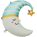 Шар Фольгированный Спящий полумесяц малышу (Голубой)