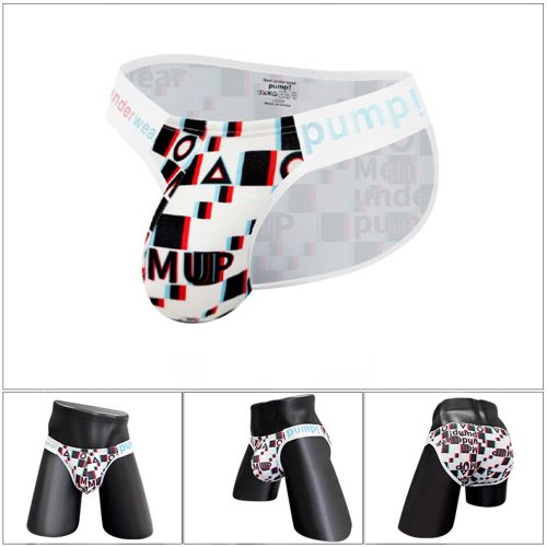 Мужские трусы танга белые PUMP! MP2117-1