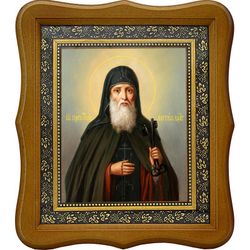 Лонгин Коряжемский, преподобный иеромонах. Икона  на холсте.