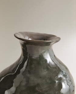 Zara Home Ваза из керамики, цвет серый, 15.5 см