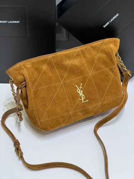 Замшевая сумка через плечо Saint Laurent Jamie, украшенная стежкой CARRÉ RIVE GAUCHE.