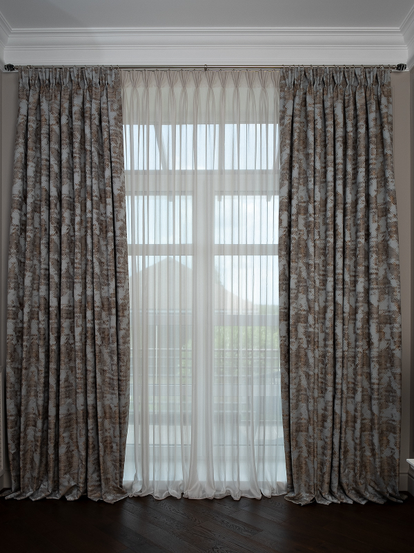 Портьера 300х260 Garda Decor Bromley голубой