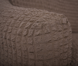 Комплект чехлов на трехместный диван и кресла с оборкой, цвет Кофе с молоком