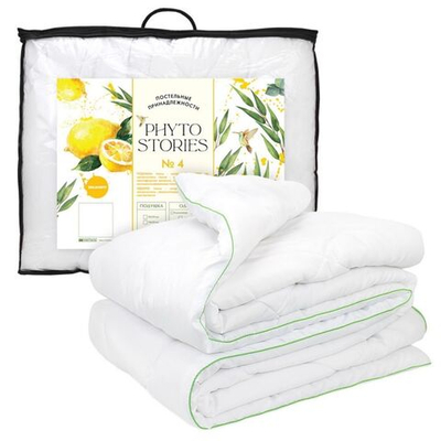 Одеяло 2-сп, 172х205 см, Эвкалипт, полиэф в-но, всесезон, чех 100% п/э, кант, Phyto Stories