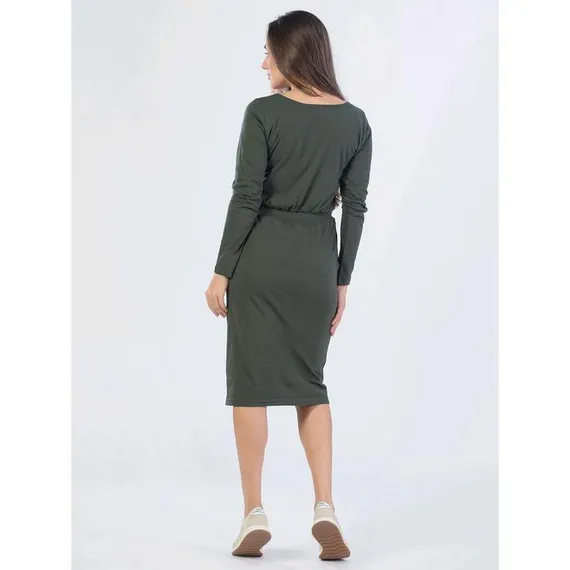 Платье женское, размер 42, цвет хаки