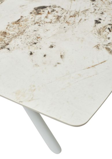 Стол RIVOLI 140 GLOSS LUXURY PANDORA SOLID CERAMIC / WHITE