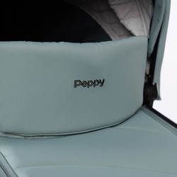 Детская коляска Peppy Monaco 3 в 1 с автокреслом First Mint (мятный), рама черная