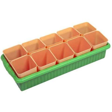 Набор для рассады 10 стаканчиков по 400мл цветной 450х190х110мм