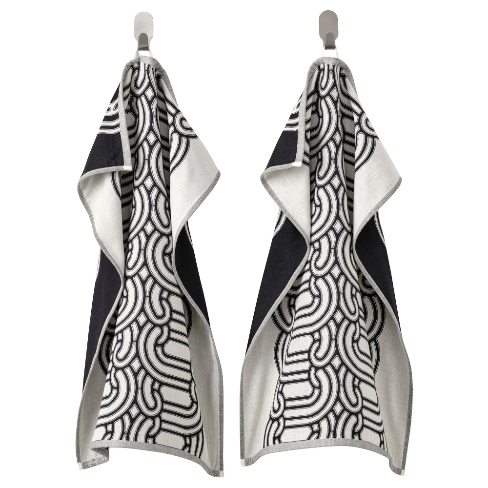 Набор кухонных полотенец IKEA SOTRONN (СОТРЕНН), Черно-белый, 45х60 см, 2 шт