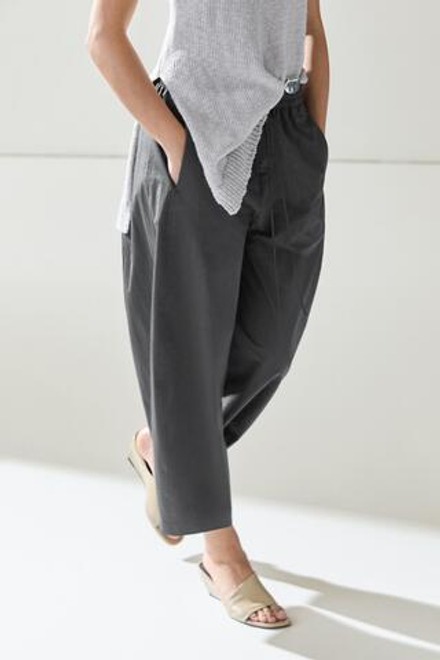 Massimo Dutti Укороченные брюки-бананы из высокотехнологичной ткани, синий