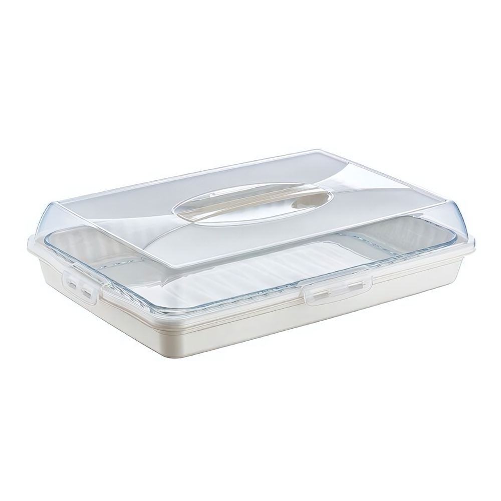 Тортница прямоугольная молочный